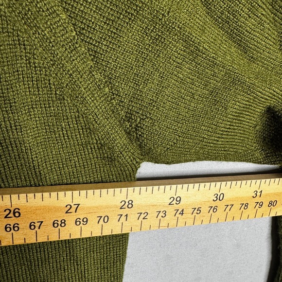 BY ANTHROPOLOGIE Olive Green V Neck 100% Merino Wool Long sleeve Sweater Size XL - Picture 6 of 7